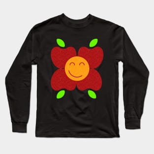 Happy Apples and Oranges Flower Long Sleeve T-Shirt